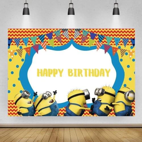 Yellow Baby Kids Birthday Photography Backdrop Banner Decor Customize Cake Table Decor Photo Backgrounds