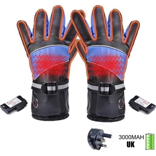 1 Pair Waterproof Electric Heated Gloves Electric Rechargeable Battery Gloves For Winter Biking Skiing Cycling