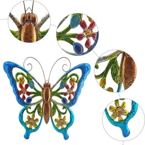 1Pcs 3D Metal Butterfly Wall Sculptures Art Hanging Decor for Patio Garden Backyard Outdoor and Indoor Set