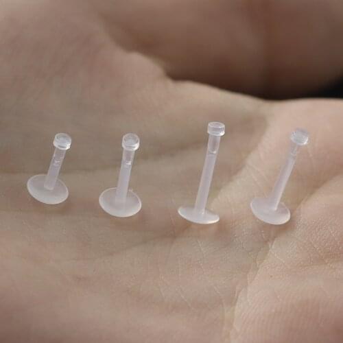 1 Pcs Transparent Soft Labret Lip Nail Bar Rod Industrial Piercings Earrings Studs Women Men Punk Sexy Body Jewelry Accessories