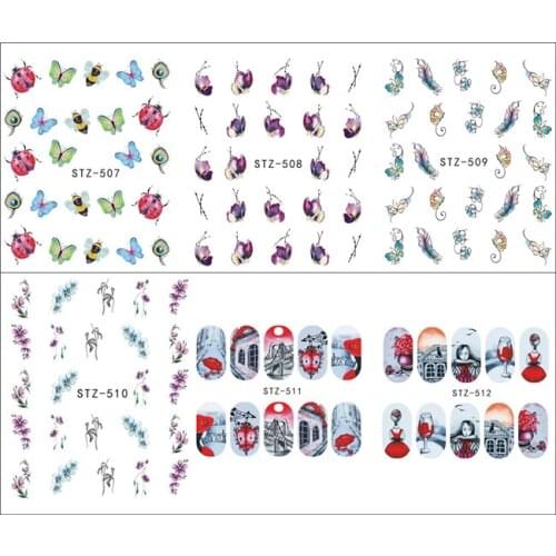 10PCS/Set Butterfly Mixed Designs Full Water Transfer Stickers Nail Art Decal Sticker Nail Accessories Nail Decor Tool