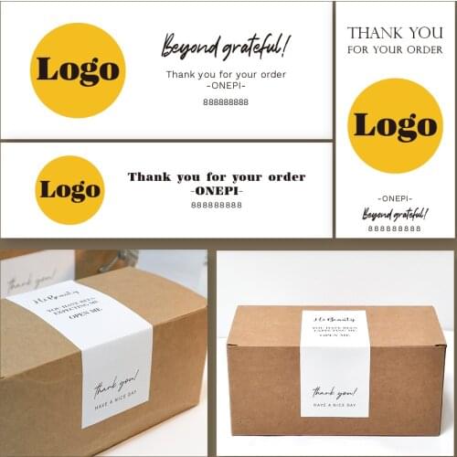 1000 PCS Custom Label Sticker Logo Stickers Personalized Packaging Label Wedding Birthday Baptism Party Design Your Own Sticker