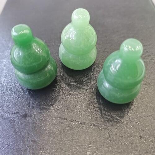 2pcs Natural Green Aventurine Carved Gourd Crystal Stone Cucurbit Decoration Crafts Natural Quartz Crystals