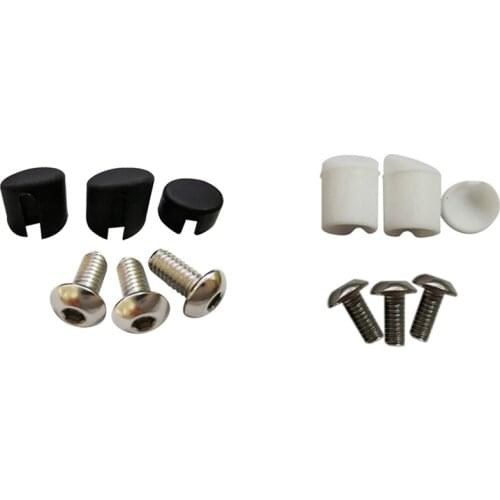 2Set Scooter Rear Back Fender Screw Rubber Cap Screw Plug Cover For XIAOMI M365 Electric Scooter Parts, Black & White