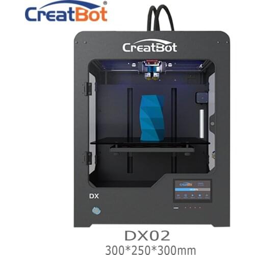 FREE SHIPPING DX02 300*250*300mm Dual Extruder Creatbot 3d printer 3D Printer Machine with USB 2 PLA ABS for free