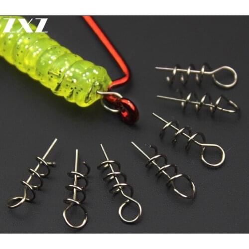 5pcs/lot Soft Bait Spring Lock Pin Crank Hook Carbon Steel Fishing Connector Fixed Pins Fishing Accessories
