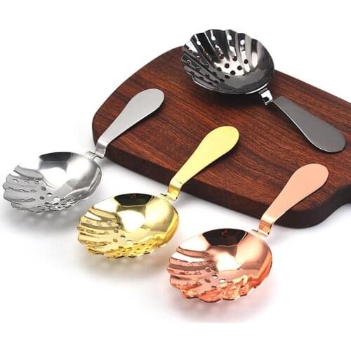 50%HOTIce Strainer Creative Shell Shaped Smooth Edge Spoon Strainer Cocktail Bartender Tools for Bar