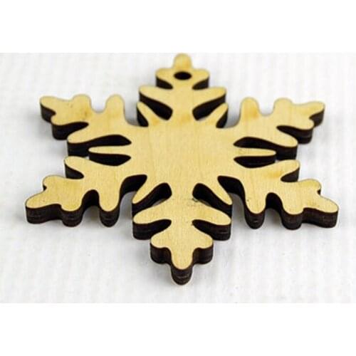 50x cheap christmas snowflake ornaments wood christmas set