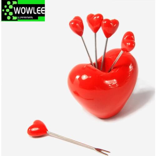 Accessories Fruit Forks Toothpick Holder for Snacks Mini Star Heart Cake Dessert Food Pick Decor