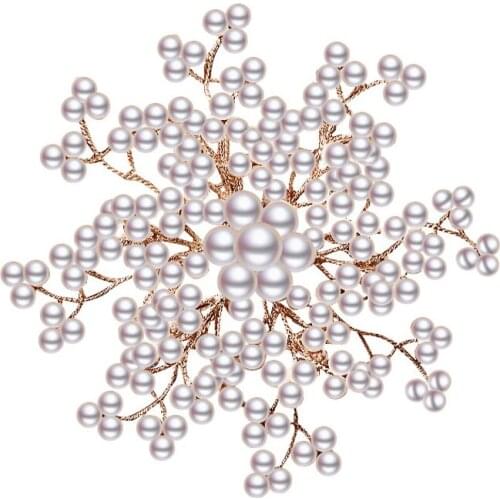 Large Bridal Full Gypsophila Pearl Flower Brooches for Women Fashion Luxury Elegant Wedding Bouquet Brooch Cloth Pin Gifts