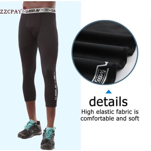 Brand Men Sports Pants Trousers Quick-drying Stretch Tight Compression Pants Leggings Weight Loss Fitness Jogging Cropped Pants