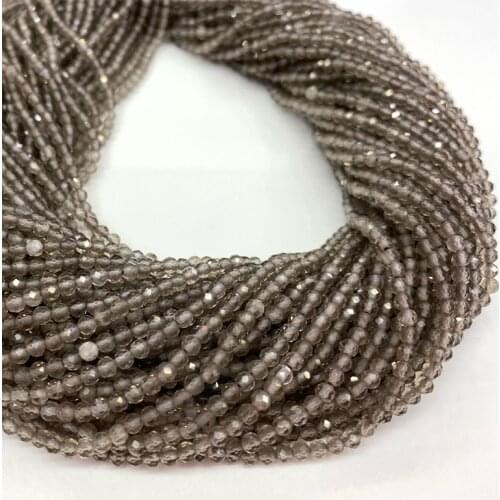 Natural smoky quartz faceted round beads without treatment charm For Jewelry Making DIY women Bracelet necklace