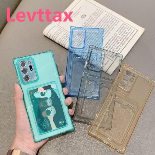 100Pcs/lot Card Bag Case For Samsung Galaxy S21 Note20 S20 Ultra S10 Plus Soft TPU Cover for Samsung A32 A52 A72 5G S20FE