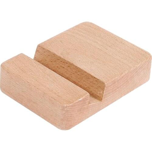 Wood Cell Phone Stand, Smartphone Wooden Dock - Home Decor - Beige