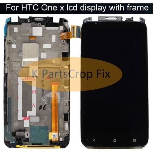 4.7''Black For HTC One X S720e G23 LCD Display Monitor Panel Touch Screen Digitizer with Bezel Frame Front Glass Assembly Parts