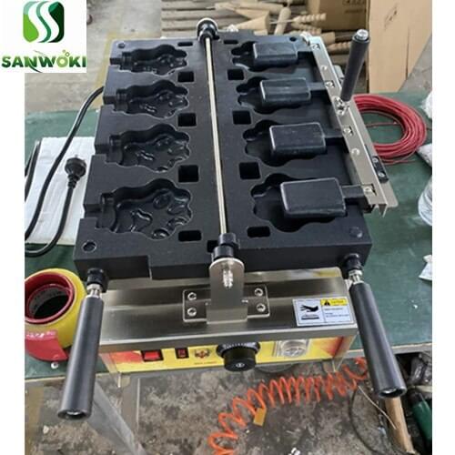 Electric bear paw shape open mouth taiyaki maker machine ice cream waffle maker machine cat paw waffle cone baker machine