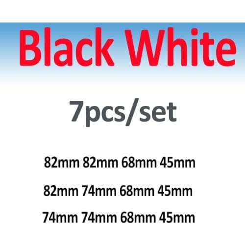 Original Car Kit 7PCS Black White Front Emblem Rear Cover 82mm 74mm 68mm Wheel Center Caps Steering SticKer 45mm PVC/Epoxy Logo