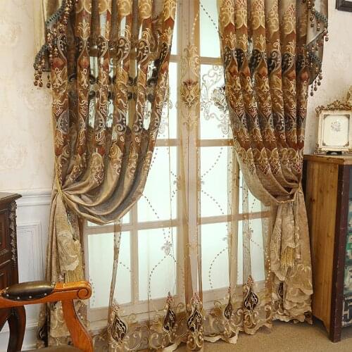 European sumptuous curtains for living room/bedroom curtain for house ,luxury embroidery curtains Villa French curtain