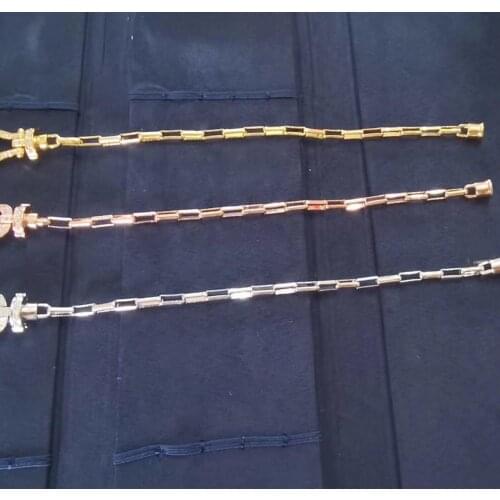 Custom size fashion horse shoe chain link u bracelet full zircon force bangle for women men couple