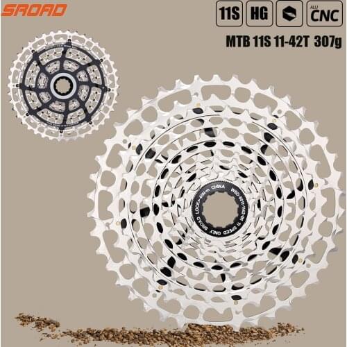 SROAD 11s 11-42T 11 Speed MTB Bicycle Cassette 11V STEEL CNC Bike Freeewheel Fits Shimano HG Super Light CNC Made 300g K7 11V