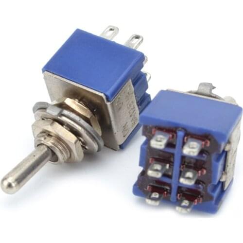 MTS-203 Switch 6A 125V AC 6-Pin ON-ON 6mm Mini Toggle Switches For Switching Lights Motors