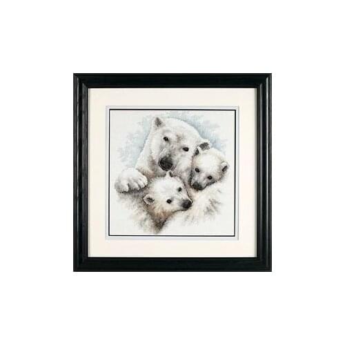 Stich Cross Stitch Kits Craft Dim 35191-Three Polar Bears 35-37 Counted cross stitch Needlework Embroidery Cross-Stitching