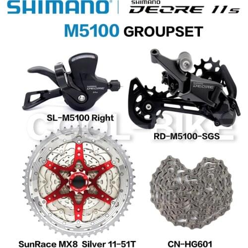 SHIMANO 2020 NEW DEORE M5100 M7000 1x11 Speed Groupset MTB Mountain Bike Contains Shift Lever Rear Dearilleur Cassette Chain