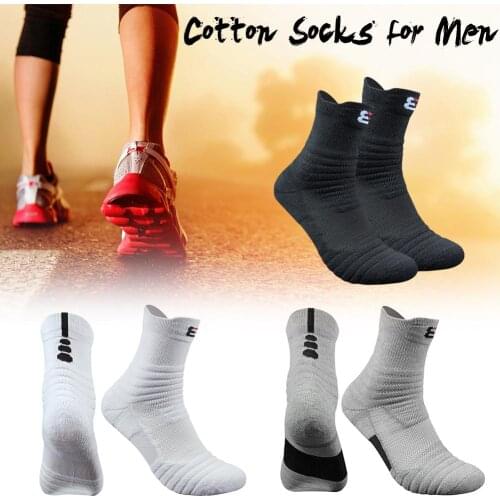 1 Pair Outdoor Cycling Socks Basketball Football Soccer Running Socks Men Bottom Cotton Thickening Breathable Long Sports Socks