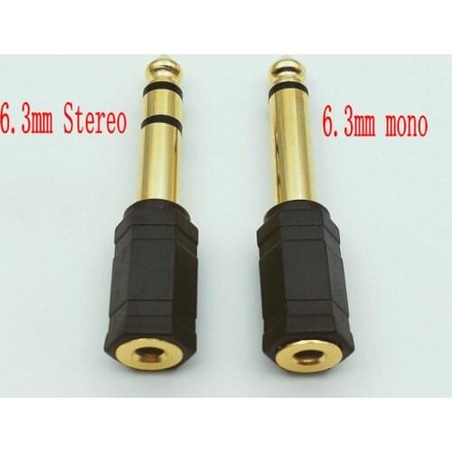 1000pcs Gold-plated 6.3mm 1/4" inch Male / 3.5mm Female Adaptor connector New
