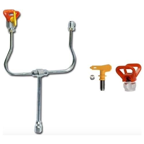 Professional airless Paint Spray Gun extension pole with 517 tip double nozzle guard heavy duty painting