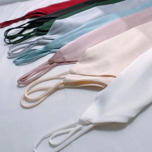 Korean Silk Halter Top Women Silk Camis Women V-neck Satin Tank Tops Elegant Woman Sleeveless White Tops Sexy Top Plus Size XXXL