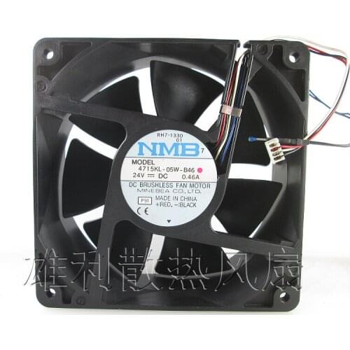 NMB-MAT 4715KL-05W-B46 P91 Server Cooling Fan DC 24V 0.46A 120x120x38mm 3-wire