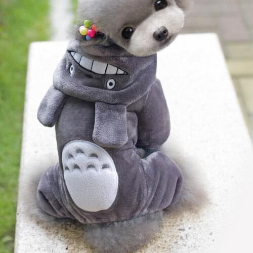 Cartoon Puppy Pet Hoodie Jumpsuit Plush Material Super Quality Clothing For Dog Autumn Winter Coat Clothing Jackets