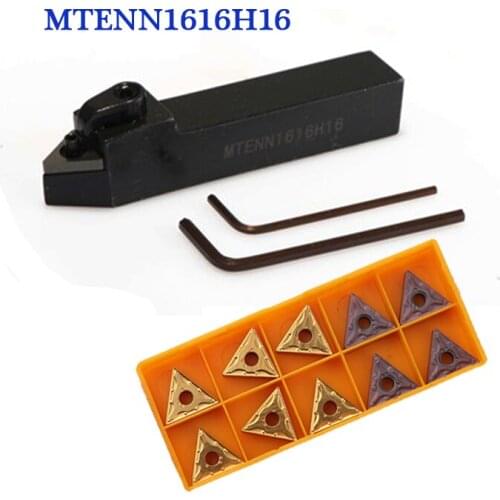 1pc MTENN1616H16 External Turning Tool Holder +10pcs TNMG160404 TNMG160408 Insert Lathe Cutting Machine Tools Set for P.M.N