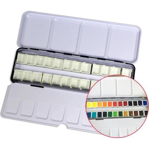 100PCS 1.6ml Plastic Empty Watercolor Half Paint Pans for Children Artist Student Beginners Professionals Drawing Tools