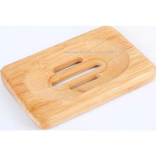 100PCS Natural Bamboo Wooden Soap Dish Tray Holder Storage Rack Plate Box Container for Bath Shower Bathroom Washing