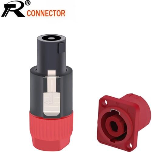 5Sets/10pcs 4 Pin NL4FC Speaker Power Amplifier Male Plug+Female Panel Mount Professional AC Power Plug Jack Socket Connector