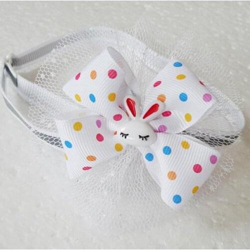 50PC/Lot Easter Dog Bow Ties Lovely Rabbit Dog Neckties Ribbon Bowties Collars Holiday Pet Accessories