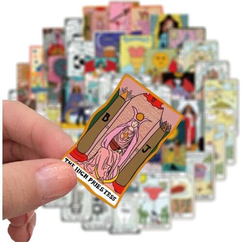 50Pcs/pack Tarot Card Stickers Divine Sticker For Luggage Laptop Refrigerator Motorcycle Skateboard PVC Pegatinas