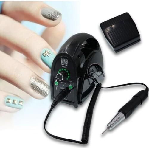 65W Electric Nail Drill Machine True RPM 35000 For Manicure Pedicure Milling Cutters Nail Accessories Equipment Tool Black Color