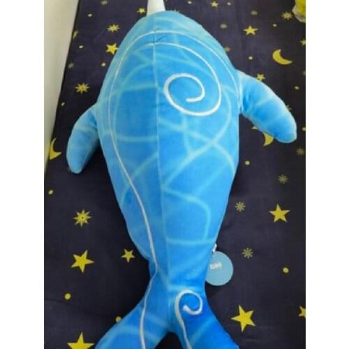 70cm Game Genshin Impact Swallowing Sky Whale Cosplay Blue Plush Pillow Anime Project Cartoon Doll DIY Party Toy Chrismas Gift