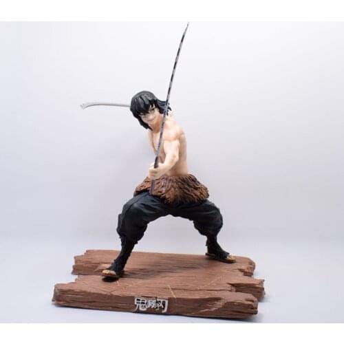 Anime Demon Slayer Figure 28cm Combat ver. Two heads Hashibira Inosuke Figurine PVC Model Toy Kimetsu No Yaiba Action Figures
