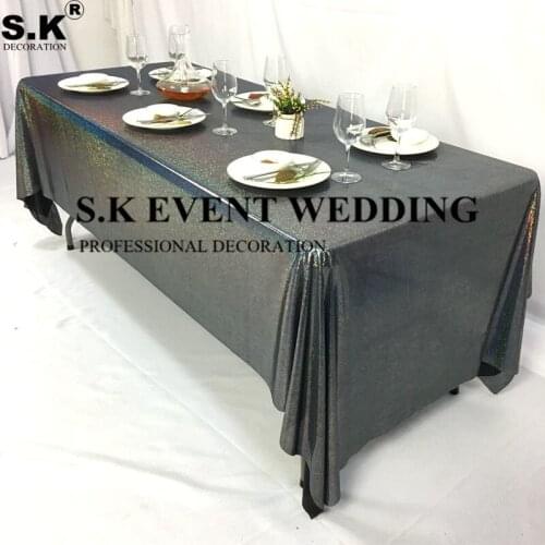 Shiny Rectangle Glitter Sequin Table Cloth Rectangle Wedding Tablecloth Event Dining Banquet Decoration