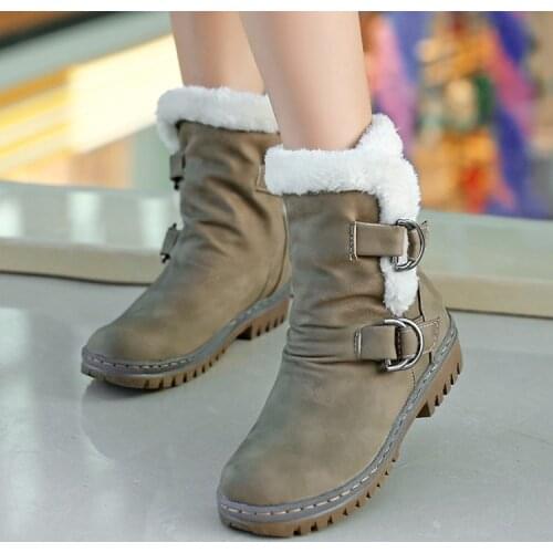 Big Size 11 12 13 14 15 Round-headed, thick-heeled, middle-heeled belt buckle sleeve, waterproof platform, short Chelsea boots