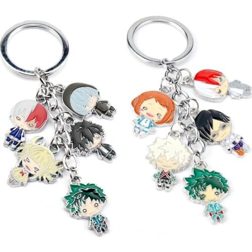 Keychain Anime My Hero Academia Keychains Boku Lzuku Midoriya Todoroki Metal Pendants Keyring Key Chain Cartoon Figure Toys