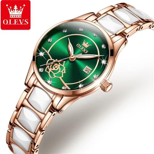 OLEVS Lady Rhinestone Fashion Watch Women Quartz Watch Womens Wrist watches Female Dress Clock xfcs relogio feminino 3606