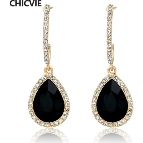 CHICVIE Statement Earrings Fashion Jewelry Famous Brand Crystal Earrings For Women Girls Love Party Wedding Earring SER140179