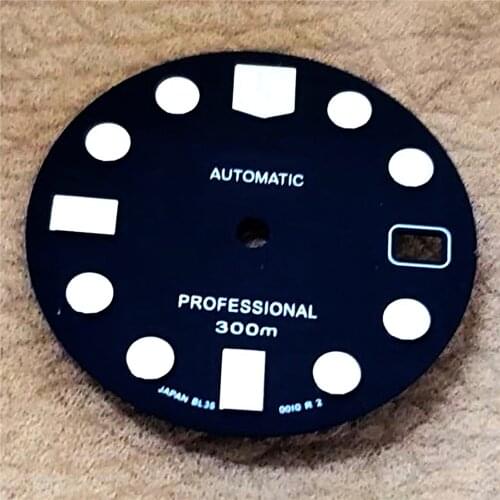 For NH35 NH36 Automatic Movement 28.5mm Watch Dial Green Luminous Dial With Calendar for NH35 NH36 Automatic Movement Parts