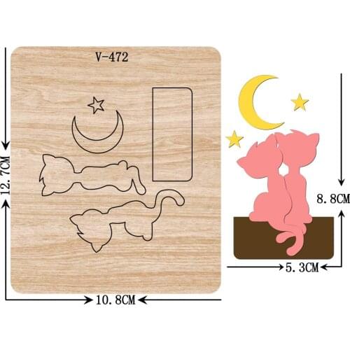 DIY New cat wooden dies cutting dies for scrapbooking /Multiple sizes /V-472