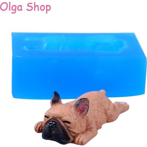 DYL480 49.4mm French Bulldog Silicone Mold - Animal Dog Mold Puppy Candy Chocolate Resin Polymer Clay Jewelry Soap